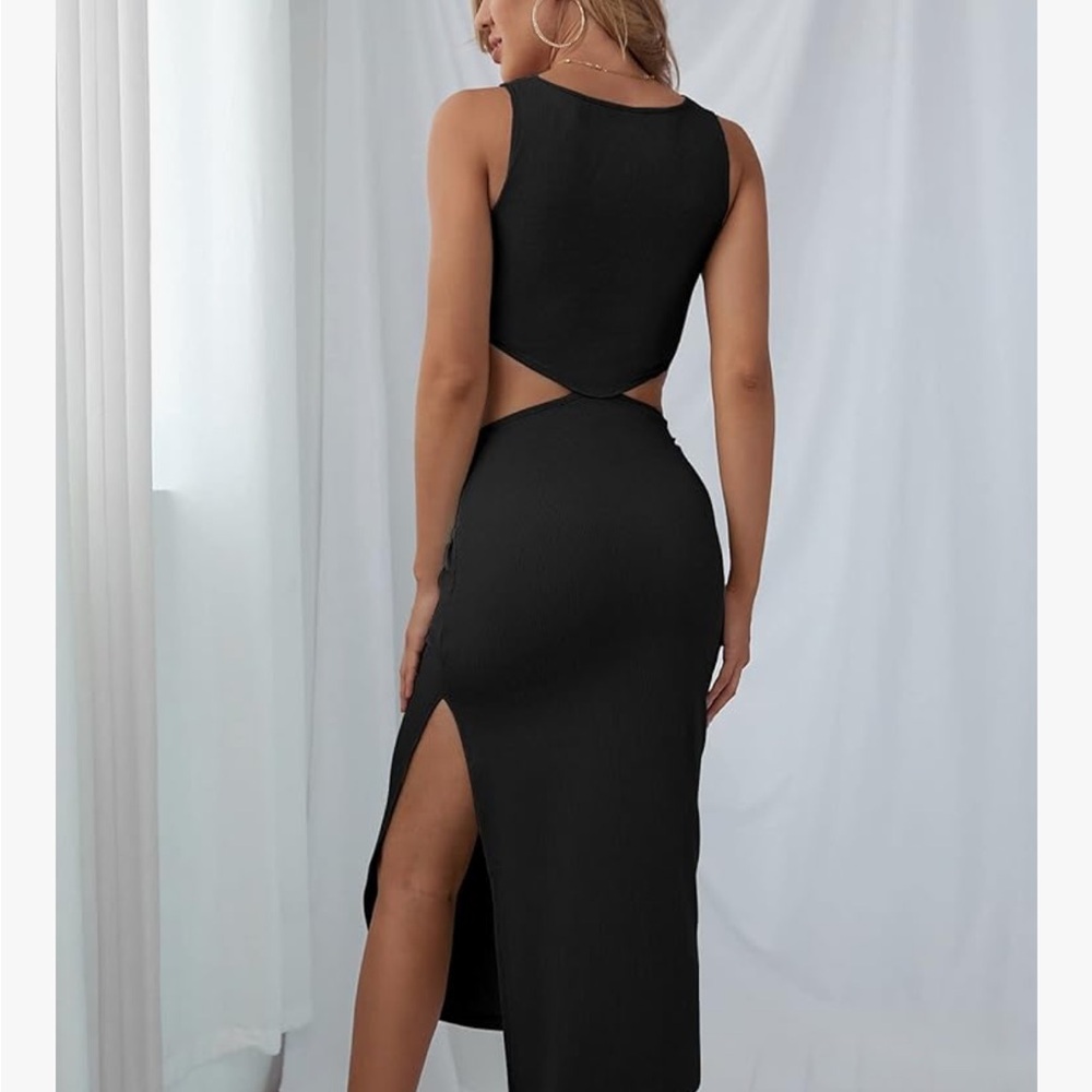Black Sleeveless Cutout Dress